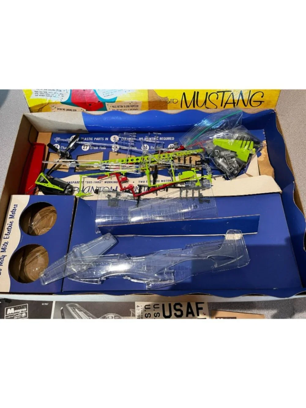 Monogram Phantom P-51D Mustang Transparent Airplane Model Kit Motorized